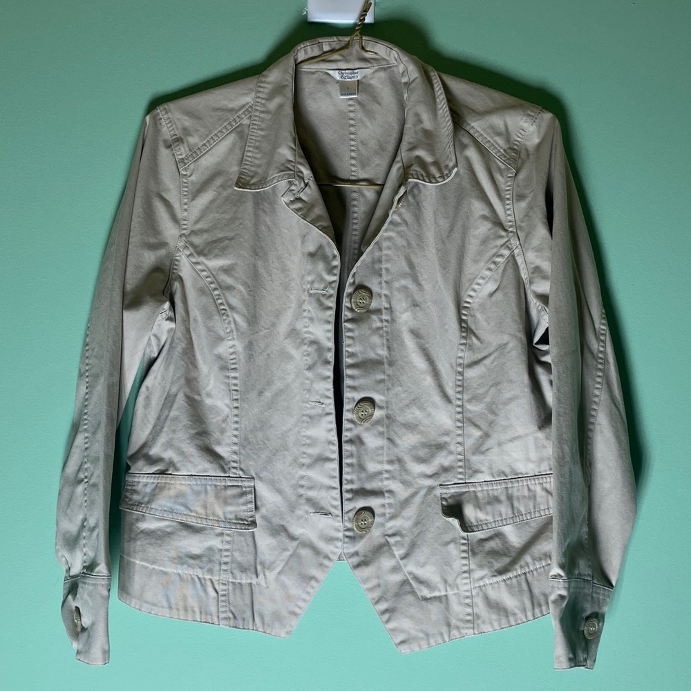 Christopher & Banks Beige Button-Up Jacket